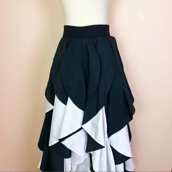 New! Rare ALICE+OLIVIA Nadie Spiral Ball Gown Ruffle Maxi Skirt - Picture 9 of 13